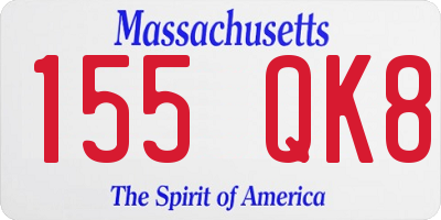MA license plate 155QK8