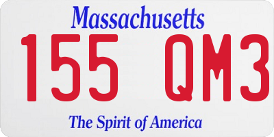 MA license plate 155QM3