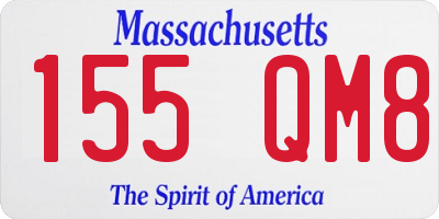 MA license plate 155QM8