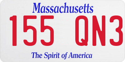 MA license plate 155QN3