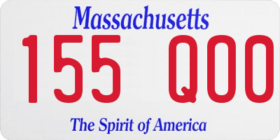 MA license plate 155QO0