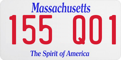 MA license plate 155QO1