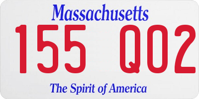 MA license plate 155QO2