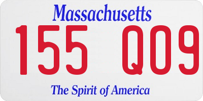 MA license plate 155QO9