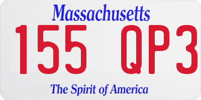 MA license plate 155QP3