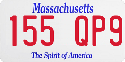 MA license plate 155QP9