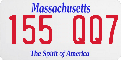 MA license plate 155QQ7