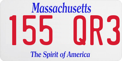 MA license plate 155QR3