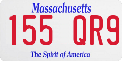 MA license plate 155QR9