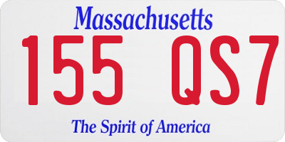 MA license plate 155QS7