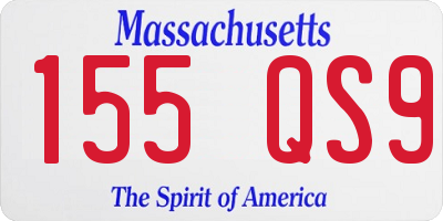 MA license plate 155QS9