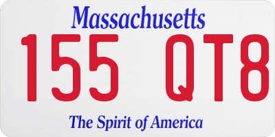 MA license plate 155QT8