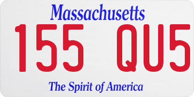 MA license plate 155QU5