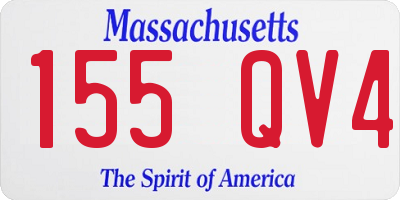 MA license plate 155QV4