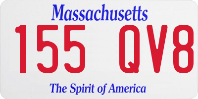 MA license plate 155QV8