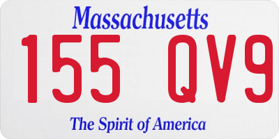 MA license plate 155QV9