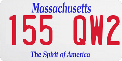 MA license plate 155QW2