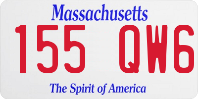 MA license plate 155QW6