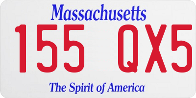 MA license plate 155QX5