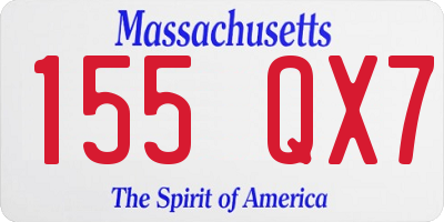 MA license plate 155QX7