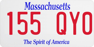 MA license plate 155QY0