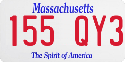 MA license plate 155QY3