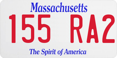 MA license plate 155RA2