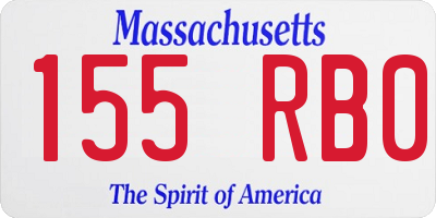MA license plate 155RB0