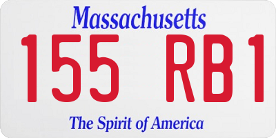 MA license plate 155RB1