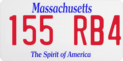 MA license plate 155RB4