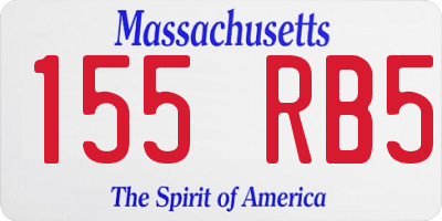 MA license plate 155RB5