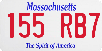 MA license plate 155RB7