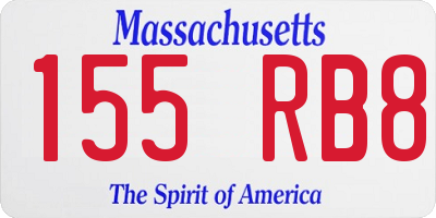 MA license plate 155RB8