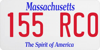 MA license plate 155RC0