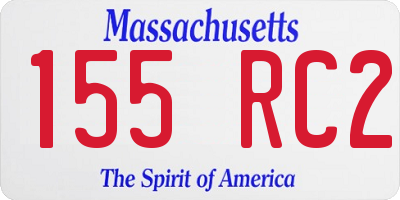 MA license plate 155RC2