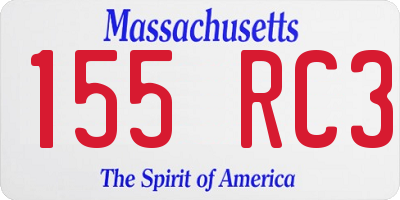 MA license plate 155RC3