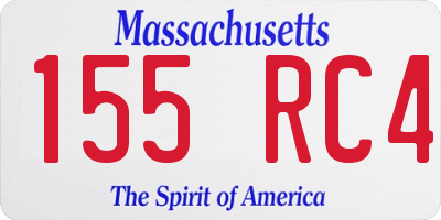 MA license plate 155RC4