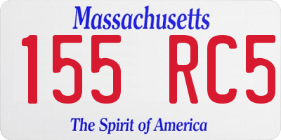 MA license plate 155RC5