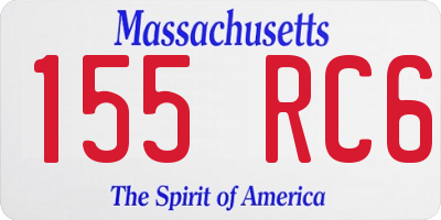 MA license plate 155RC6