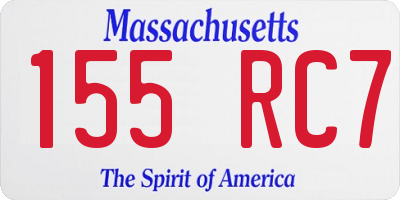 MA license plate 155RC7