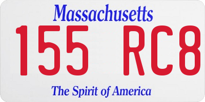 MA license plate 155RC8