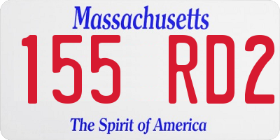 MA license plate 155RD2