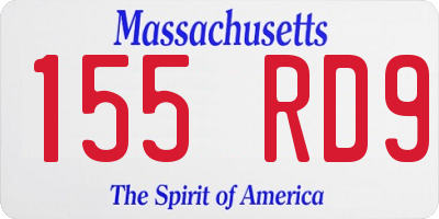 MA license plate 155RD9
