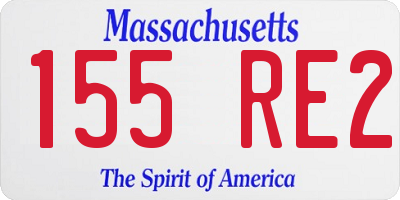 MA license plate 155RE2