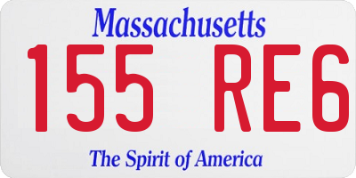 MA license plate 155RE6