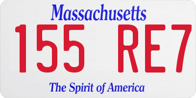 MA license plate 155RE7