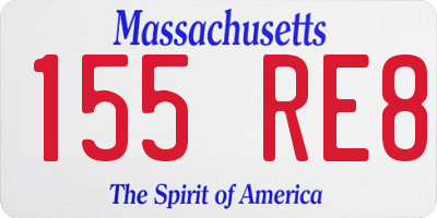 MA license plate 155RE8