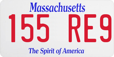 MA license plate 155RE9