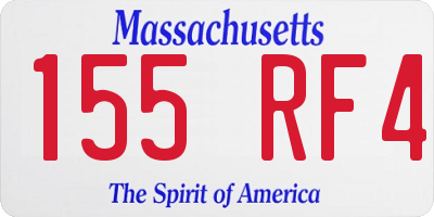 MA license plate 155RF4