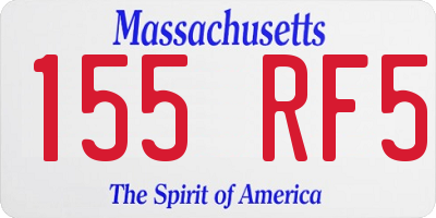 MA license plate 155RF5